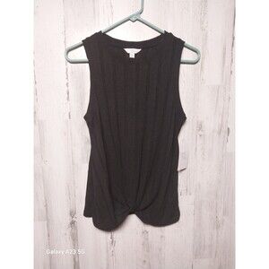 Time And Tru Twist Front Tank Black Soot Small NWT